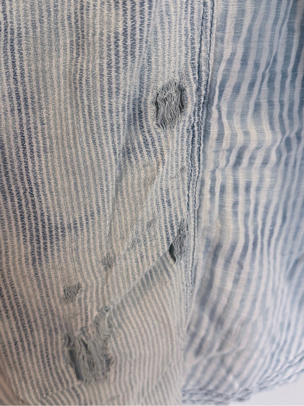 We The Free Light Blue Striped Casual Button-Down Shirt - Picture 5 of 11